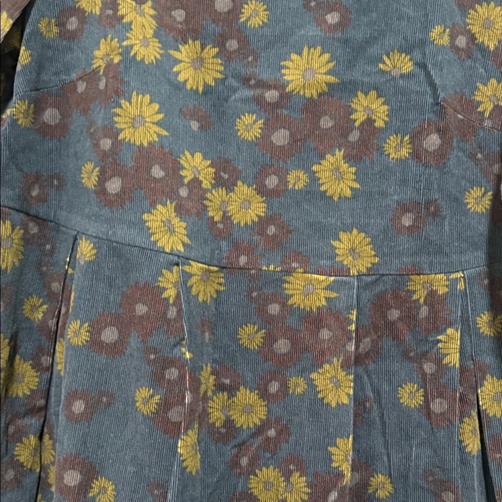 Lintico cotton Floral Long-Sleeve Midi Dress S oversized - Picture 7 of 12